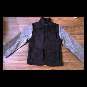 Gray and Black pea coat